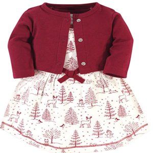 Baby Girls' Organic Cotton Dress and Cardigan
